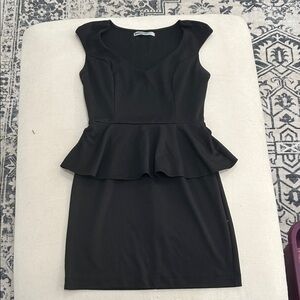 Bailey Blue Black Peplum Mini Dress